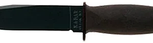 Ka-Bar 2221 Mark I  5.13" Fixed Clip Point Plain Black 1095 Cro-Van Blade, Black Kraton G Handle, Includes Sheath