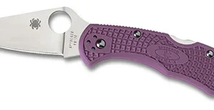 Spyderco CLLFPPR Delica 4 Lightweight 2.88" Folding Drop Point Plain VG-10 SS Blade Purple Bi-Directional Texturing FRN Handle Includes Pocket Clip