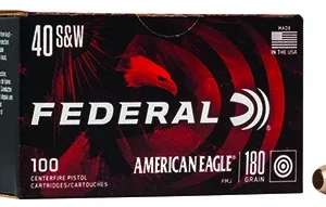 Federal AE40R100 American Eagle Handgun 40 S&W 180 gr Full Metal Jacket 100 Per Box/ 5 Case