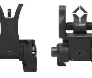 Troy Ind SSIGMCMSSBT00 Micro BattleSight Set M4 Front & Dioptic Rear  Black Hardcoat Anodized