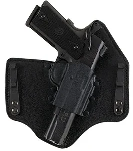 Galco KT228B KingTuk Deluxe IWB Black Kydex/Leather Compatible w/Glock 20/21/29/30 UniClip Mount Right Hand