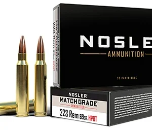 Nosler 60023 Match Grade  223 Rem 69 gr Custom Competition Hollow Point Boat Tail 20 Per Box/ 20 Case