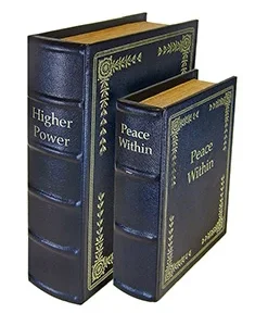 Peace Keeper DB2BLK Diversion Book Set  Front Panel Entry Black Wood Holds 2 Handguns