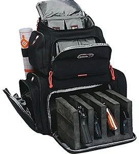 GPS Bags 1711BP Handgunner Backpack Black 1000D Nylon Holds 4 Handguns