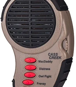 Cass Creek 065 Ergo Electronic  Crow Call, 5 Authentic Calls, Bark Camouflage Finish, Includes Belt Clip