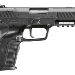 FN 3868929302 Five-seveN *CA Compliant 5.7x28mm 10+1 4.80" Black Steel Barrel, Black Serrated Steel Slide, Matte Black Polymer Frame w/Picatinny Rail, Black Textured Polymer Grip, Ambidextrous