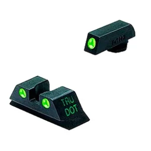 Meprolight USA 102243101 Tru-Dot Green Fixed Green Tritium Front & Rear/Black Frame Compatible w/Glock 9mm Luger/40 S&W/357 Sig/.45 GAP Front Post/Rear Dovetail Mount
