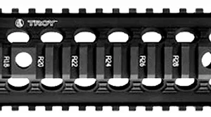 Troy Ind SRAIDIDD7BT00 Battle Rail Drop-In Enhanced 7" 6005A-T6 Aluminum Black Anodized for M16, M4