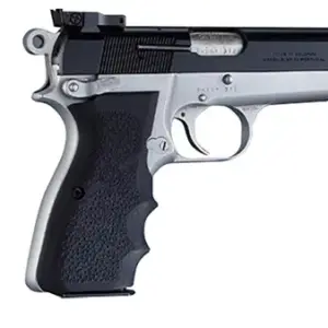 Hogue 09000 Rubber Grip  Black with Finger Grooves for Browning Hi-Power