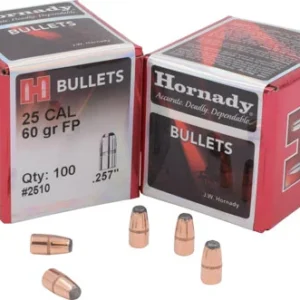 Hornady 2510 Traditional Varmint 25 Cal .257 60 gr Flat Point 100 Per Box/ 40 Case