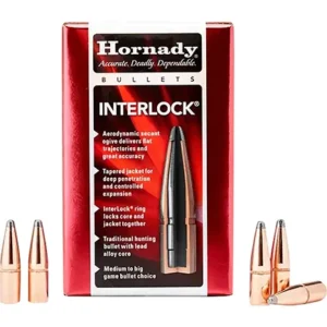 Hornady 3335 InterLock  338 Cal .338 250 gr Soft Point Recoil Proof 100 Per Box/ 15 Case