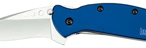 Kershaw 1620NB Scallion  2.40" Folding Drop Point Plain Bead Blasted 420HC SS Blade Navy Blue Anodized Aluminum Handle Includes Pocket Clip