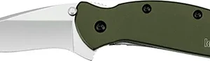 Kershaw 1620OL Scallion  2.40" Folding Drop Point Plain Bead Blasted 420HC SS Blade Olive Drab Anodized Aluminum Handle Includes Pocket Clip