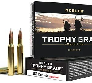 Nosler 48545 Trophy Grade  280 Rem 140 gr Nosler AccuBond 20 Per Box/ 10 Case