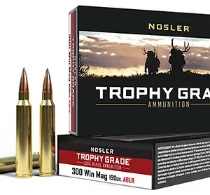 Nosler 60126 Trophy Grade Long-Range 300 Win Mag 190 gr Nosler Spitzer AccuBond Long Range 20 Per Box/ 10 Case