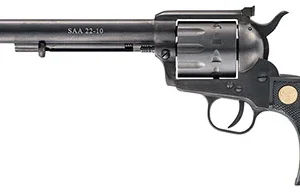 Chiappa Firearms CF340170 SAA 1873  Medium Frame 22 LR 10 Shot, 7.50" Blued Steel Barrel, Blued Steel Frame, Blued Cylinder, Black Plastic Grip, Exposed Hammer