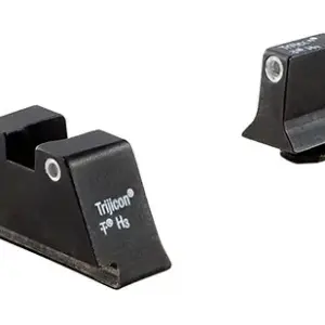 Trijicon 600649 Suppressor/Optic Height Night Sight Set White Tritium Front & Rear/Black Frame, Compatible w/Glock 17/17L/19/22/23/24/25/26/27/28/31/32/33/34/35/37/38/39/45
