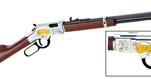 Henry H004AF Golden Boy American Farmer Tribute 22 Short Caliber with 16 LR/21 Short Capacity, 20" Octagon Barrel, Nickel-Plated Metal Finish & American Walnut Stock Right Hand