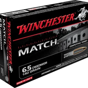 Winchester Ammo S65CM Match  6.5 Creedmoor 140 gr Sierra MatchKing BTHP 20 Per Box/ 10 Case