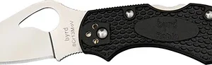 Spyderco BY10PBK2 Byrd Robin 2 Lightweight 2.43" Folding Drop Point Plain 8Cr13MoV SS Blade Black Bi-Directional Texturing FRN Handle Includes Pocket Clip