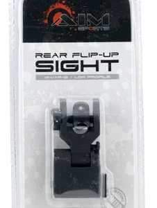 Aim Sports MT201 AR Low Profile Rear Flip Up Sight  Black Anodized Low Profile for AR-15
