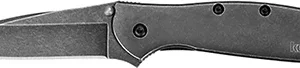 Kershaw 1660BLKW Leek  3" Folding Drop Point Plain Black DLC 14C28N Steel Blade Blackwash 410 Stainless Steel Handle Includes Pocket Clip