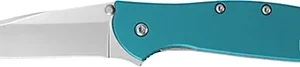 Kershaw 1660TEAL Leek  3" Folding Drop Point Plain Bead Blasted 14C28N Steel Blade Teal Anodized Aluminum Handle Includes Pocket Clip