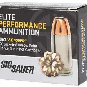 Sig Sauer E40SW120 Elite Performance  40 S&W 165 gr V Crown Jacketed Hollow Point 20 Per Box/ 10 Case