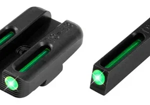 TruGlo TG131GT1A TFO  Green Fiber Optic/Tritium Front & Rear/Black Nitride Fortress Frame, Compatible w/Glock 42/43/43X/48  Except MOS, Front Post/Rear Dovetail Mount