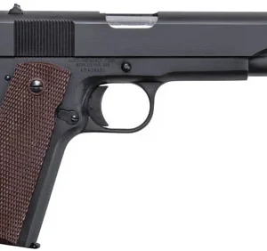 Auto-Ordnance 1911BKO 1911  45 ACP  5" Barrel 7+1, Matte Black Carbon Steel Frame, Serrated Slide, Checkered Brown Polymer Grip, Manual Safety
