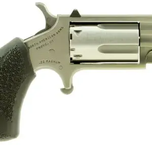 North American Arms PUGDP Pug  22 WMR 5 Shot 1" Ported Barrel, Overall Stainless Steel Finish, Black Polymer Grip, XS White Dot Sight