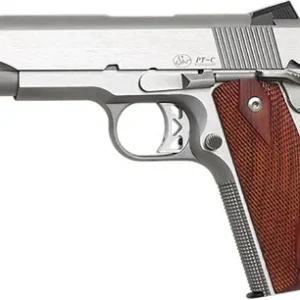 Dan Wesson 01912 Commander Classic *CA Compliant 45 ACP 8+1 4.25" Stainless Match Grade Barrel, Brushed Stainless Steel Serrated Slide & Bobtail Frame, Wood Grip, Ambidextrous