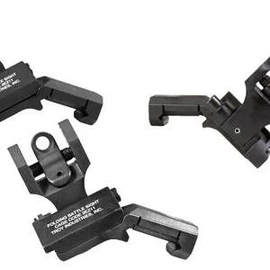 Troy Ind SSIG45SHRBT00 45 Degree BattleSight Set- HK Front & Round Rear  Black Hardcoat Anodized