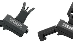 Troy Ind SSIG45SMDBT00 45 Degree Offset BattleSight Set M4 Front& Diopter Rear  Black Hardcoat Anodized