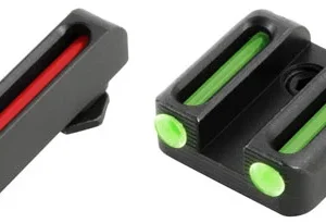 TruGlo TG131G3 Fiber-Optic Red Red Fiber Optic Front/Green Fiber Optic Rear/Black Nitride Fortress Frame, Compatible w/Glock 42/43/43X/48 Except MOS, Front Post/Rear Dovetail Mount
