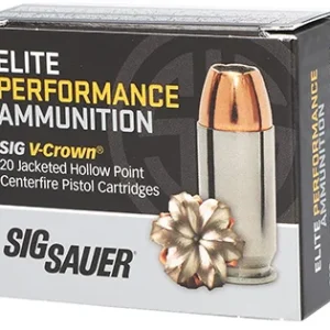 Sig Sauer E40SW220 Elite Performance  40 S&W 180 gr V Crown Jacketed Hollow Point 20 Per Box/ 10 Case