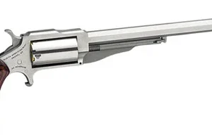 North American Arms 18606 1860 Hogleg *CA Compliant 22 WMR Caliber with 6" Barrel, 5rd Capacity Cylinder, Overall Stainless Steel Finish & Wood Grip