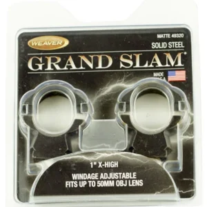 Weaver Mounts 49320 Grand Slam Windage Adjustable  Matte Black 1" Extra High