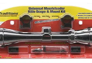 Traditions A1171 Muzzleloader Scope Pack 3-9x 40mm Duplex Reticle Matte Black Includes Medium Rings & 2 Piece Base