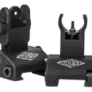 Yankee Hill 5040H Q.D.S. Sight Set  Black Hardcoat Anodized Folding  with Hooded Stem for AR-Platform