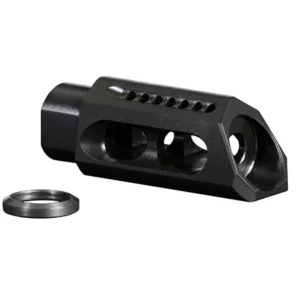 Yankee Hill 3085MBA Slant Muzzle Brake Black Steel with 5/8"-24 tpi Threads & 2.75" OAL for 30 Cal AR-Platform