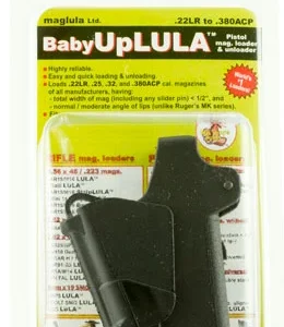Maglula UP64B BabyUpLULA Loader & Unloader Single Stack 22 LR/380 ACP Pistols, Black Polymer