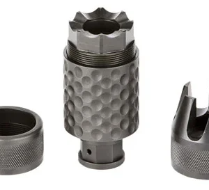 Spikes Tactical SAKB0100 Barking Spider2 Muzzle Brake Black Nitride 4140 Chromoly Steel with 1/2"-28 tpi Threads, 3.75" OAL & 1.40" Diameter for 5.56x45mm NATO