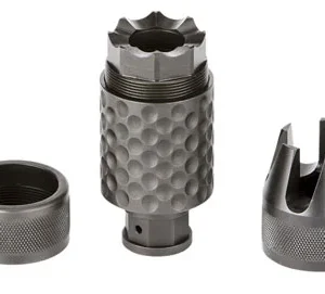 Spikes Tactical SAKB0200 Barking Spider2 Muzzle Brake Black Nitride 4140 Chromoly Steel with 5/8"-24 tpi Threads, 3.75" OAL & 1.40" Diameter for 30 Cal