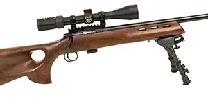 Crickett KSA20030 Model 722 Varmint Package Youth 22 LR 7+1 20" Blued Bull Barrel, Blued Steel Receiver, Fixed Thumbhole Walnut Stock, Includes Simmons 3-9x40mm Scope, Bipod, Case & Scope Rings