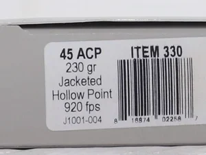 UNDERWOOD 45 ACP 230GR JHP
