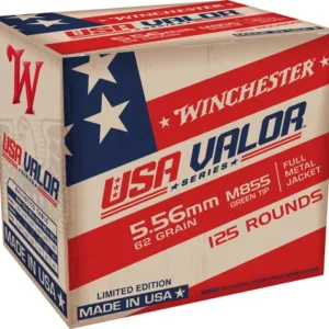 WINCHESTER USA VALOR 5.56X45 - 62GR GREEN TIP 125RD 10BX/CS