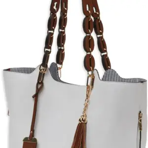 BULLDOG CONCEALED CARRY PURSE - BRAIDED TOTE STYLE WHITE