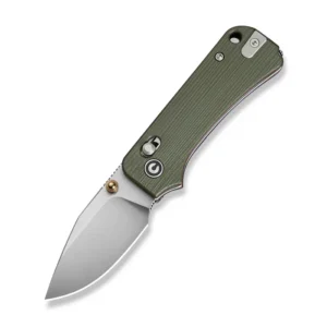 CIVIVI Baby Banter 2 - TG Thumb Stud & Crossbar Lock Knife Milled Green / Red G10 Handle (2.34"" Satin Finished 14C28N Blade)