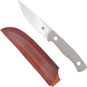 COBRATEC KOONSMAN 4" FIXED BLD - TAN D2 W/LEATHER SHEATH